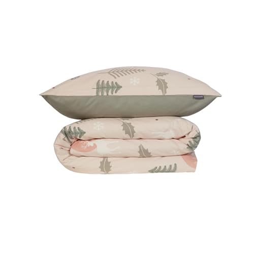 Schiesser Bettwäscheset Uma - Feinbiber - 2-teilig - 135 x 200 cm - Sand