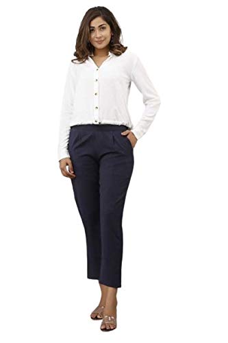 Women Casual Formal Western Stylish Rayon Trouser Regular Fit Plain Pants Lowers | Bottom Wear Office Wear-image-4