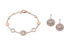 Fossil Fossil Damen Armbänder & Armreifen Edelstahl Rundschliff Zirkonoxid Damen Ohrstecker Disc Drop JF01737791