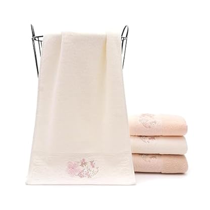 Badetuch-Geschenk-Set, 3-teilig, Badetücher für Erwachsene, Baumwolle, groß, 70 x 140 cm, bestickt, Frottee-Handtücher, 35 x 75 cm, Gesichtshandtücher, 3-teiliges Set – Bild 3