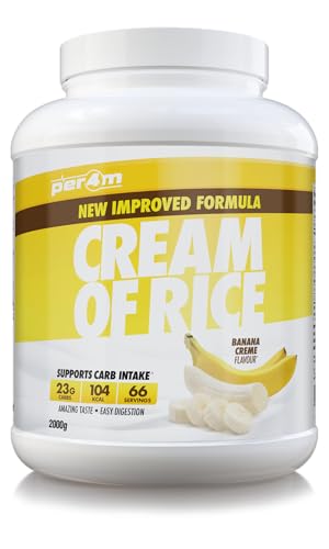 Per4m Cream Of Rice Plátano Crema 2kg – Crema de arroz sabor plátano crema para la reparación muscular.