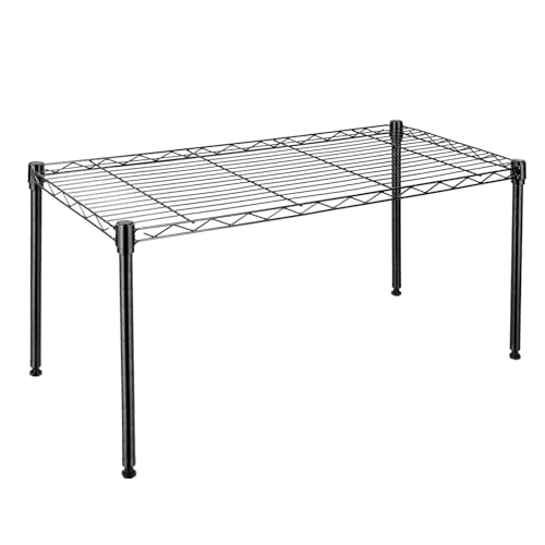 Image of 1-Tier Wire Shelving Unit, Stackable Metal Storage Shelves, Versatile Utility Shelves & Wire Rack for Garage Shelving, Pantry Shelves, Office, Living Room, Garage,Black