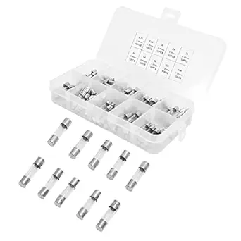 Ubersweet Glass Fuses, 0.2-20A 100Pcs Fuse for Electric Equipment for Home Appliance'