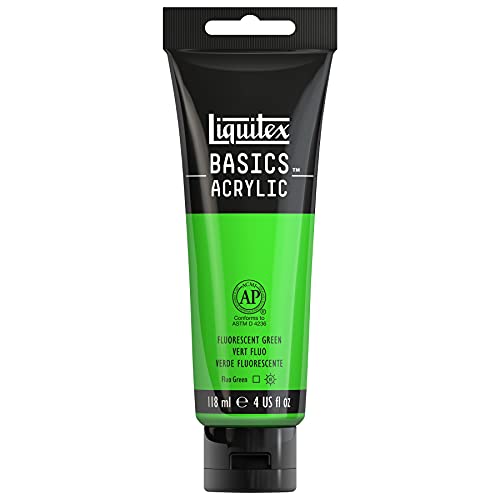 Liquitex Basics Acrylic Paint, 118Ml (4-Oz) Tube, Fluorescent Green