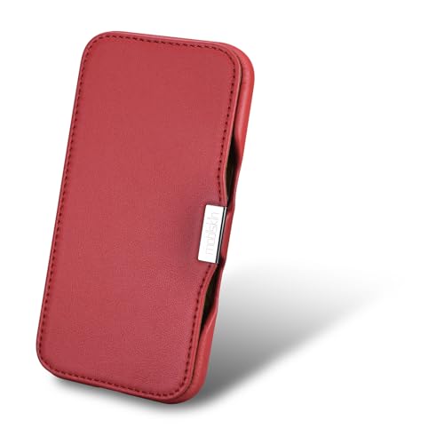Étui de protection pour iPhone 17 Pro (6,3") - Cuir rouge - Compatible MagSafe - 6