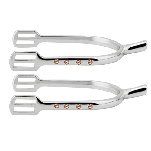 ACAGALA Young Girl Chrome Plated Spurs Women's Chrome Brass Zinc Alloy Narrow Spurs (Silver and White)