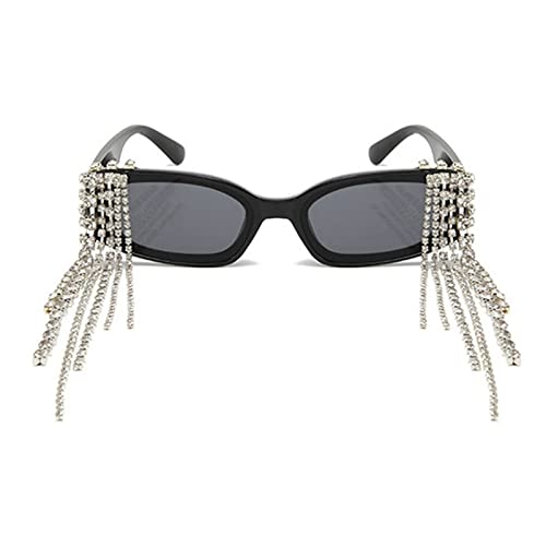 willochra Vintage Tassel Rhinestones Sunglasses Women Luxulry punk Sun Glasses Unique Diamond Eyeglasses