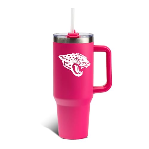 Image of The Memory Company Officially Licensed NFL - Jacksonville Jaguars 40oz Pink Game Day Tumbler with Team Logo