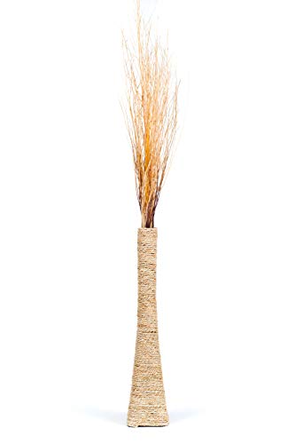 LEEWADEE-jarron-Grande-para-el-Suelo--jarron-Alto-Hecho-a-Mano-de-bambu-y-Rafia-contenedor-de-pie-para-Ramas-Decorativas-75-cm-Color-Natural 31qjiHz1MgL