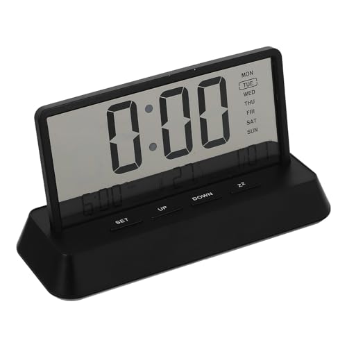 BESPORTBLE Orologio Digitale da Camera Compatto Sveglia Digitale da Tavolo Pulsanti Facili per Anziani Orologio da Scrivania Multifunzione per Camera da Letto Ufficio e Viaggio