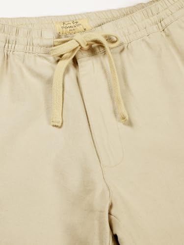 Image of Thomas Scott Men's | Solid | Light Weight | Breathable Fabric | 6 Pocket | Ankle Length | Mid Rise | Regular Fit | Linen | Elasticated with Drawstring | Chino Trouser | Pants