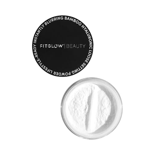 Fitglow Beauty Bamboo Hyaluronic Loose Setting Powder | Translucent Vegan Organic | Weightless Photo...