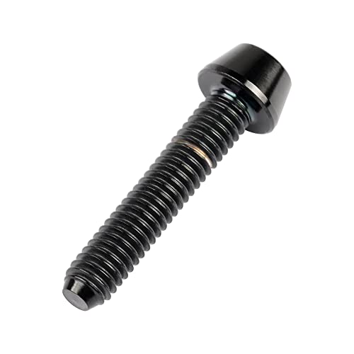 Image of Titanium Ti DIN912 M4 8 10 12 15 20mm Tapered Head Hex Bolts Bicycle Screws Pack of 6 (Black, M4x20mm)