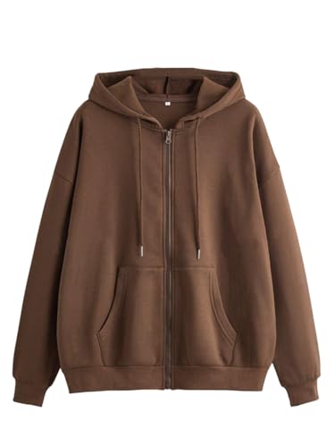 Tagas Unisex Cotton Blend Solid Color Loose Fit Long Sleeve Draws...