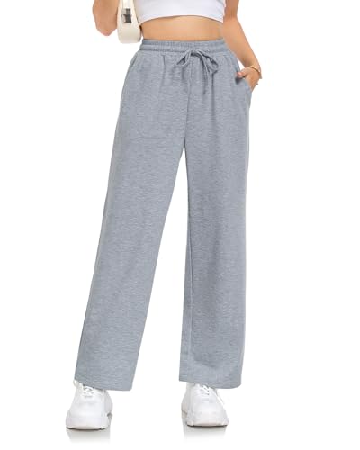 Womens Sweatpants Loose High Waist Wide Leg Lounge Pants Fall Outfits Athletic Joggers with Pockets