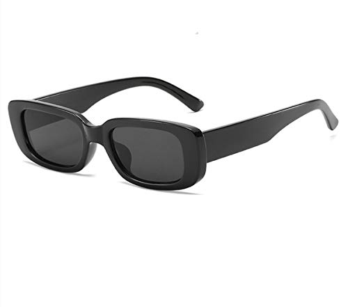 Image of IKANOO Retro Rectangle Sunglasses for Women Men Small Square Frame Trendy Y2K 90's Black Sunglasses