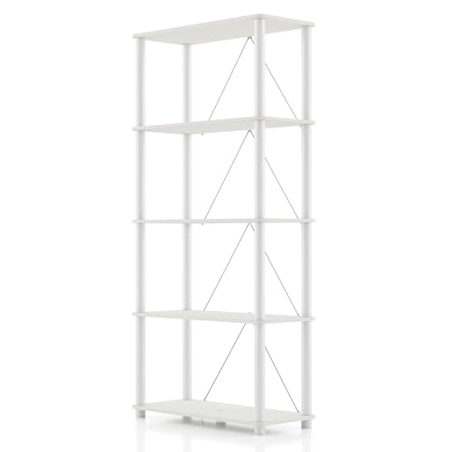 HOMES: Inside + Out Apexa Modern 5-Tier Wide Shelving Units, Coll...