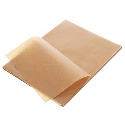 100 Pcs Brown Parchment Paper, 6.2x8.1 Inch Non Stick Unbleached Parchment Paper Kitchen Water Proof Oil Proof Baking Sheets for Air Fryer Grilling Steaming Cooking Oven Make Cake Bread Cookie
