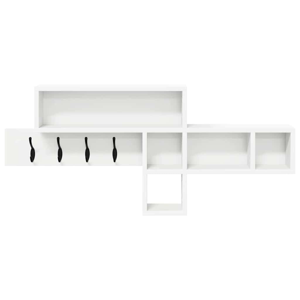 Appendiabiti da parete con ripiano, 100 x 12 x 43,5 cm, bianco
