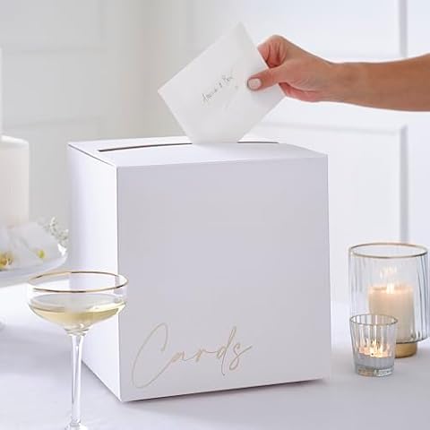 Ginger Ray Gold Foiled Textured Wedding Card Box Cover