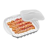 Microwave Bacon Cooker Bacon Crisper Tray with Cover Non Stick Heating Rack