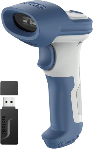 Inateck Wireless Barcode Scanner 2D, Bluetooth 5.0, 2.4Ghz...
