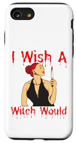 I Wish A Witch Would Funny ハロウィン メラニン 黒人女性 楽しい スマホケース iPhone SE (2020) / 7 / 8 用