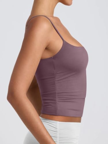 Image of PINKMSTYLE Women's Basic Double Lined Scoop Neck Tank Tops Summer Cami Top | Adjustable Spaghetti Strap,Soft Skin Stretch,Slim Fit for Everyday Wear
