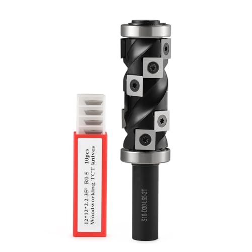 HOZLY Placas reversibles Fresa de enrasado de 16 mm, diámetro de corte de 30 mm, fresa de ranura en espiral, fresa de fotocopiadora para fresadora, cuchillas de metal duro (12 x 12 x 2,2 mm),