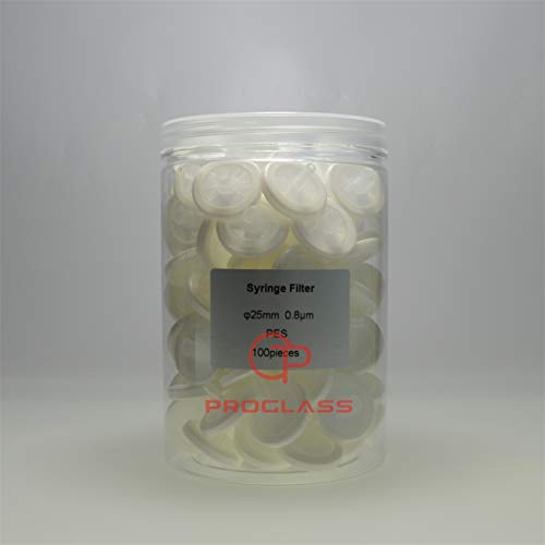 Proglass Syringe Filter 25mm 0.80um PES,100pcs