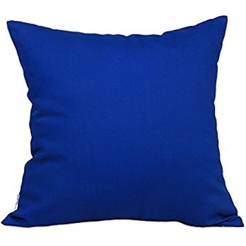 TangDepot Handmade Decorative Solid 100% Cotton Canvas Throw Pillow Covers/Pillow Shams, (12"x12", Royal Blue)