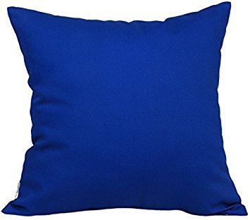 TangDepot 100% Cotton Solid Throw Pillow Cover 12x12 Royal Blue