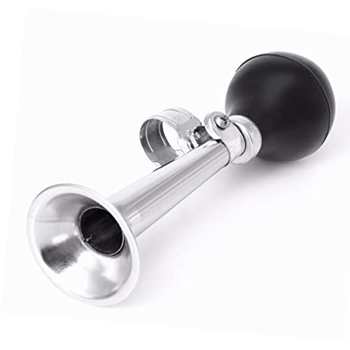 Retro Fahrradhupe Fahrradglocke Glocke Fahrradklingel aus Metall Fahrradhorn Fahrradhupe mit Verstellbarer Schelle für die Lenkerbefestigung in Chrom mit schwarzem Gummiball Posthorn