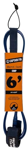 Captain Fin Shred Cord 6' Comp Surfboard Leash - Navy