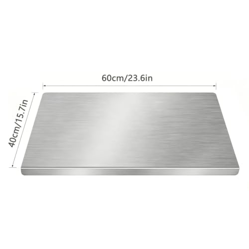 Tabla de cortar rectangular de acero inoxidable 304 59.9x40.1 cm miniatura 2