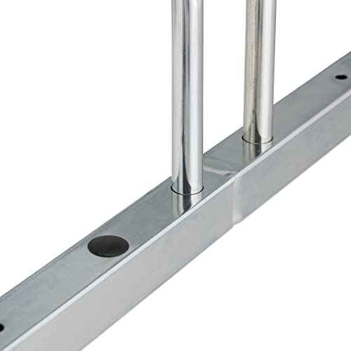 Relaxdays Fahrradständer Boden, für 3 Fahrräder, bis 50 mm Reifenbreite, Metall, Garage, Fahrrad-Aufstellständer, silber