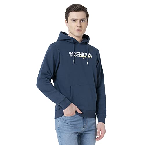 Image of Red Tape Men's Deep Blue Graphic Print Hoodie