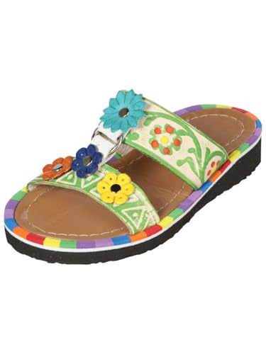 Artisanal Mexican Sandals Leather Multicolor
