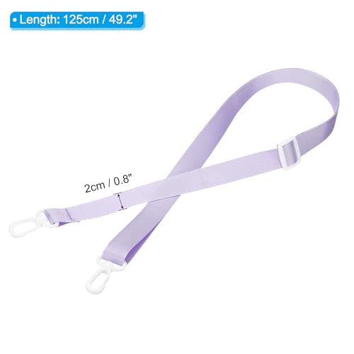 Image of PATIKIL 125cm x 2cm Replacement Shoulder Strap, 2 Pack Adjustable Swivel Clips Hook Buckle Slide Crossbody Bag Belt for Water Bottle Carrier Sling Bag, Purple