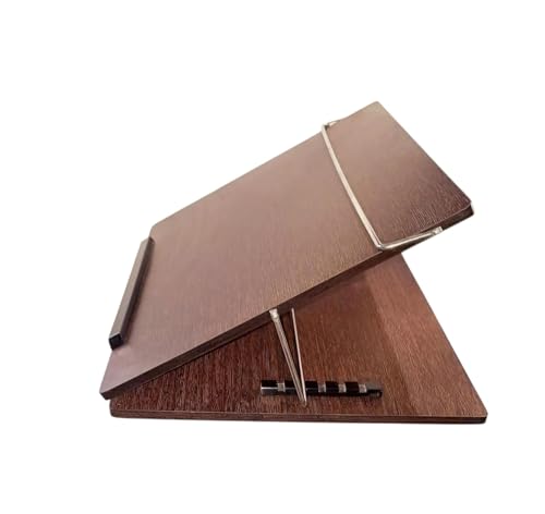 Image of Wooden Laptop Stand Desk Organizer for Writing /Sketching Stand || Table Top || Reading Stand Wooden Desk Organizer (Brown, 16x12 inches)