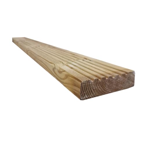 Snowdon Timber Garden DP321208T Treated Decking Board (L) 2.4m (W) 120mm (T) 32mm 4 Pack