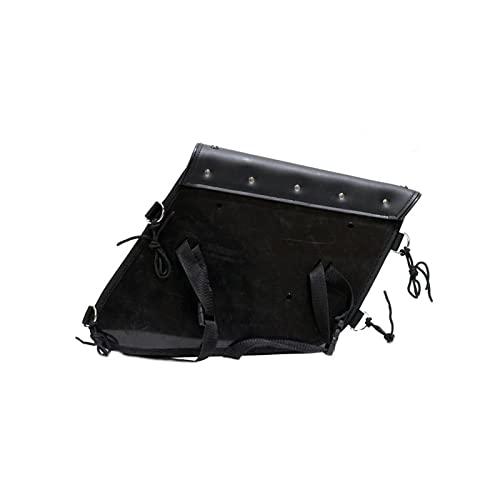 Alforjas para motocicleta de PVC y cuero sintético, impermeables, con remaches, para Softails, Sportsters y Choppers, bolsa lateral para motocicleta (13" x 4" x 10") miniatura 4