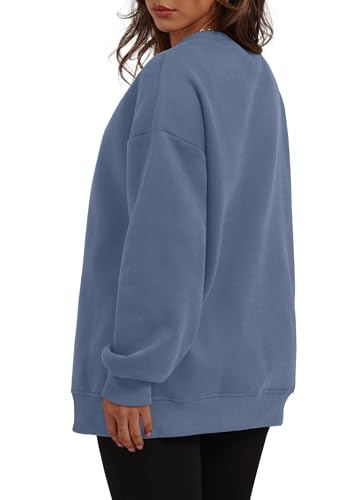 WIHOLL Womens Oversized Sweatshirts Crewneck Long Sleeve Tops Fleece Pullover Fall Fashion Clothes with Pocket4