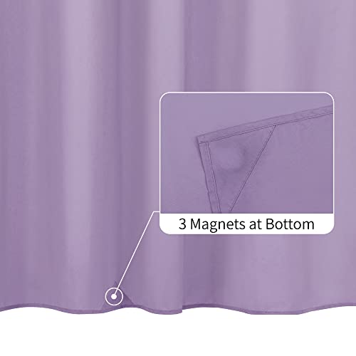 Image of ALYVIA SPRING Waterproof Fabric Shower Curtain Liner Lavender Purple, 72x72 | 3 Magnets, Soft Cloth & Hotel Quality, Machine Washable, Light-Weight, Standard Size