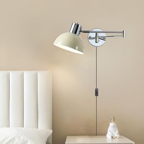 Aplique de pared E27 con interruptor y enchufe para lámpara vintage