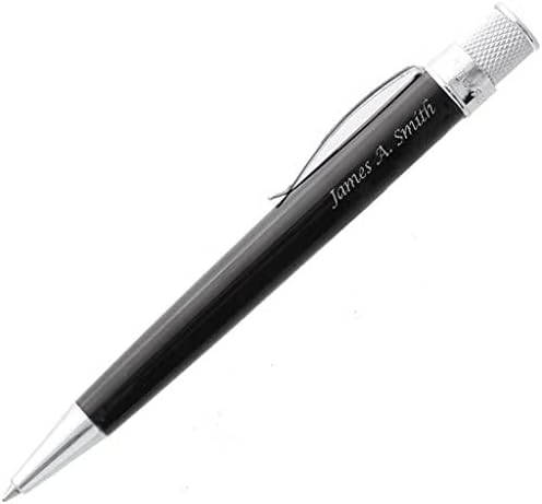 Retro 51 GrabadoPersonalizado Tornado Collection 'Negro' Bolígrafo Rollerball con Caja de Regalo - Grabado Personalizado VRR-1301