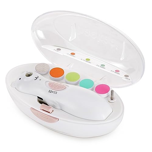 Haakaa Happii Bear Rechargeable Electric Baby Nail Trimmer – Baby Nail Clippers/Baby Nail File – Whisper Quiet & LED Lights