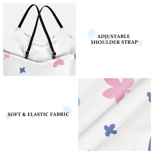 Bolaz Girls Swimsuits One-Piece Bathing Suits Multicolor Kids Sport Summer Beach Swimwear for 3-10 Years Old-Blue Pink and White Butterflies Pattern3