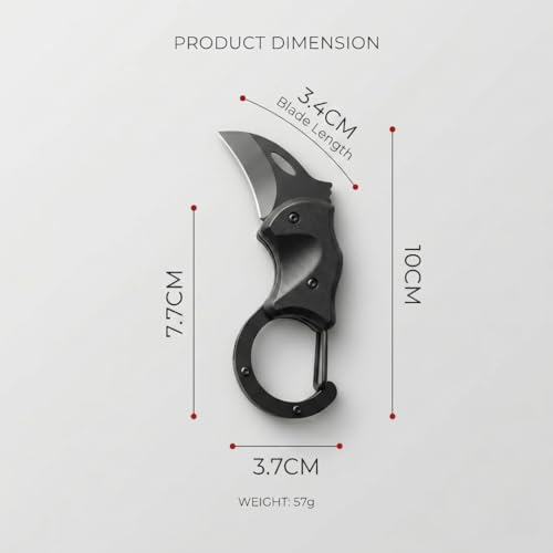 Image of ASIRA Metal Keychain Clip & Package Opener | Heavy Duty EDC Tool | Black