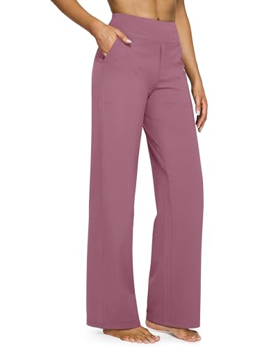 Image of G4Free EverGoing Yoga Pants Women Wide Leg Pants with Pockets High Waist Stretch Dress Casual Sweatpants Petite /Regular /Tall